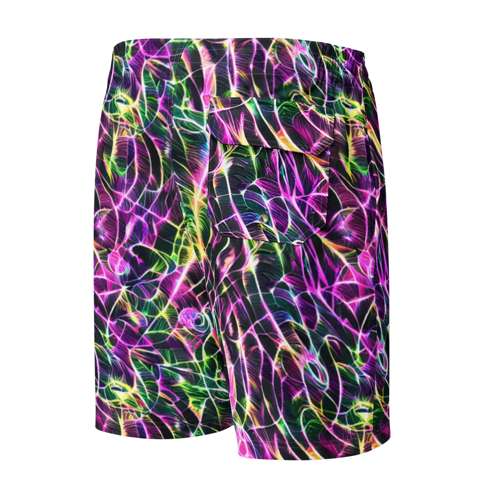 Cyber Botanical on Men's Board Shorts — Back