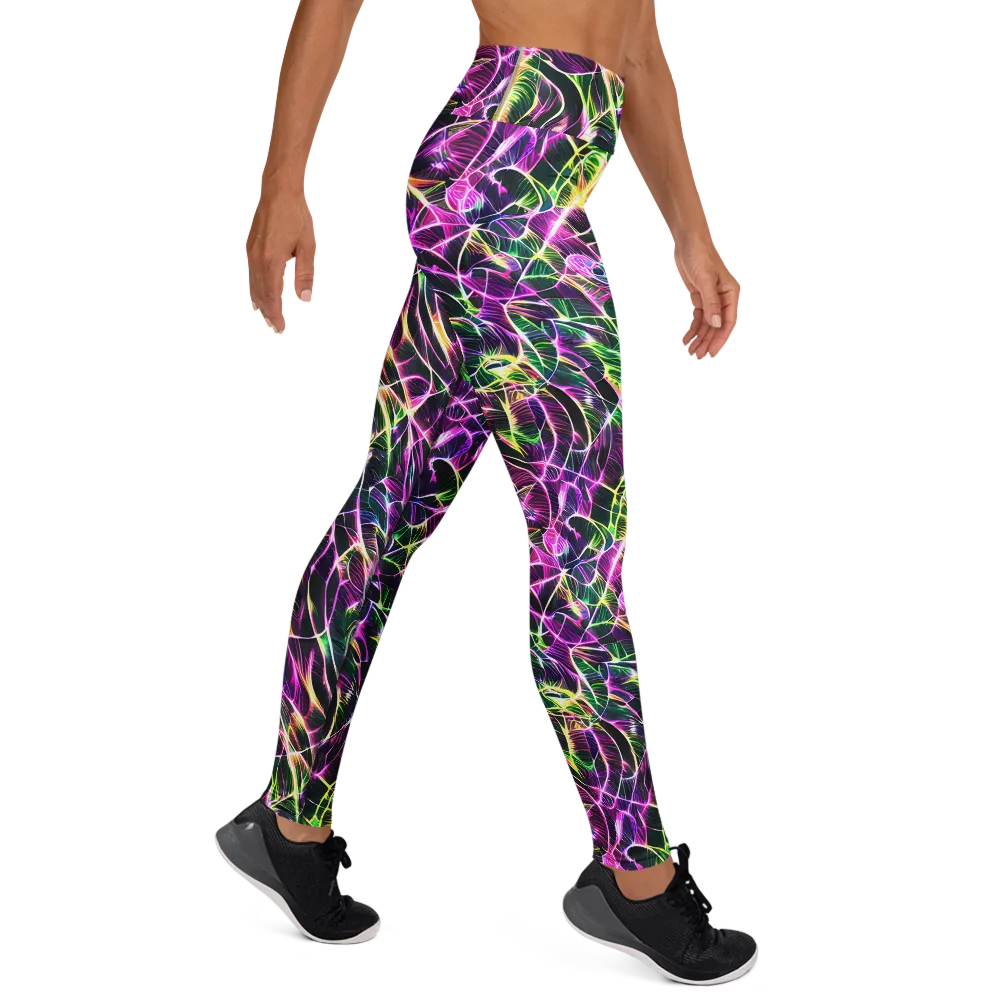 Cyber Botanical on Yoga Leggings — Right