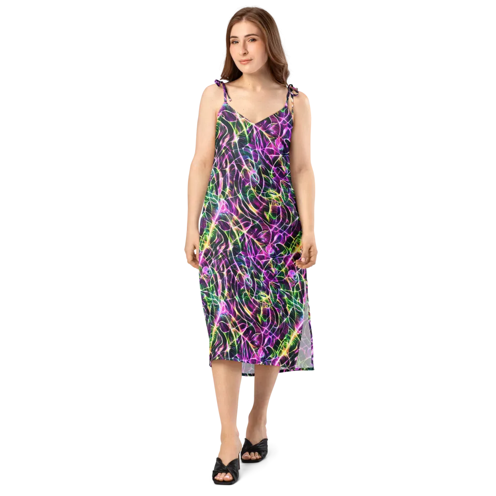 Cyber Botanical on Slip Dress — Front