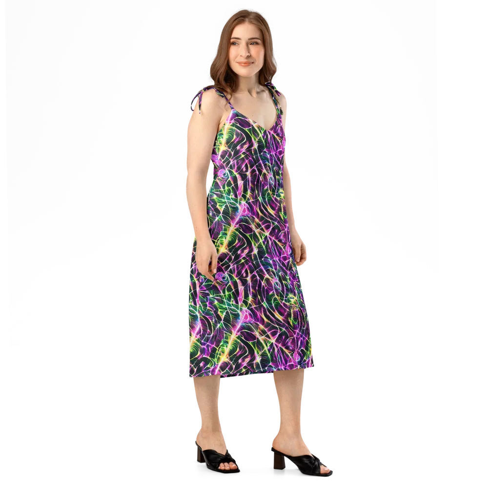 Cyber Botanical on Slip Dress — Right Front