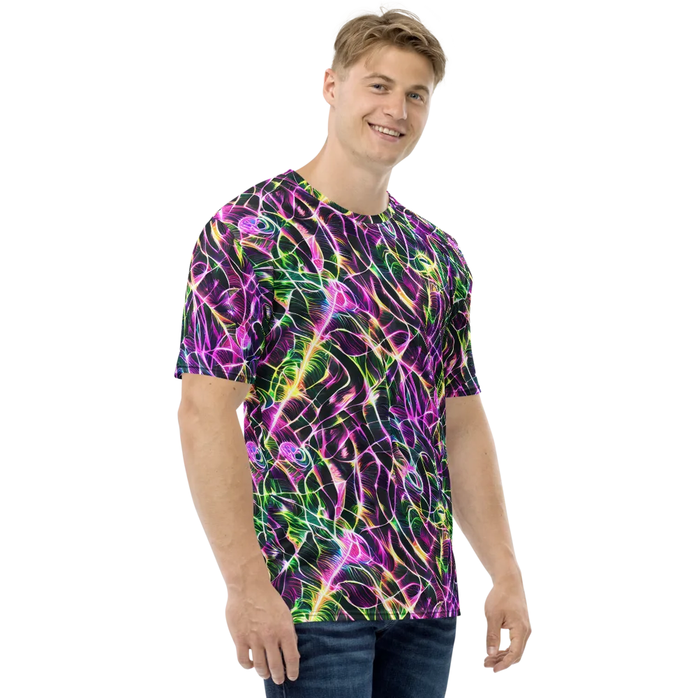 Cyber Botanical on Men's Crew Neck T-Shirt — Right