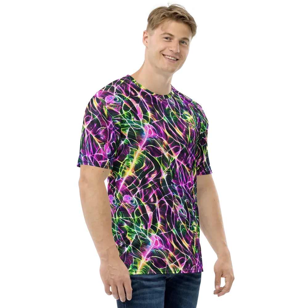 Cyber Botanical on Men's Crew Neck T-Shirt — Right