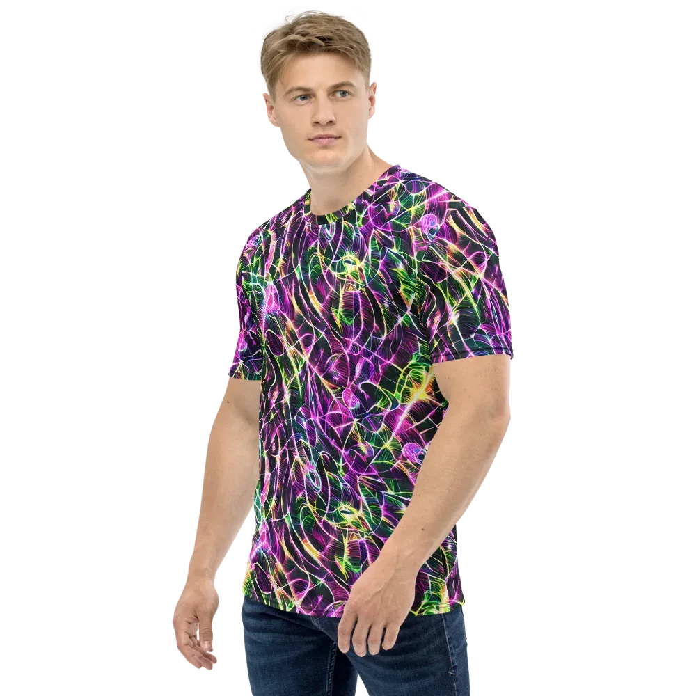 Cyber Botanical on Men's Crew Neck T-Shirt — Left