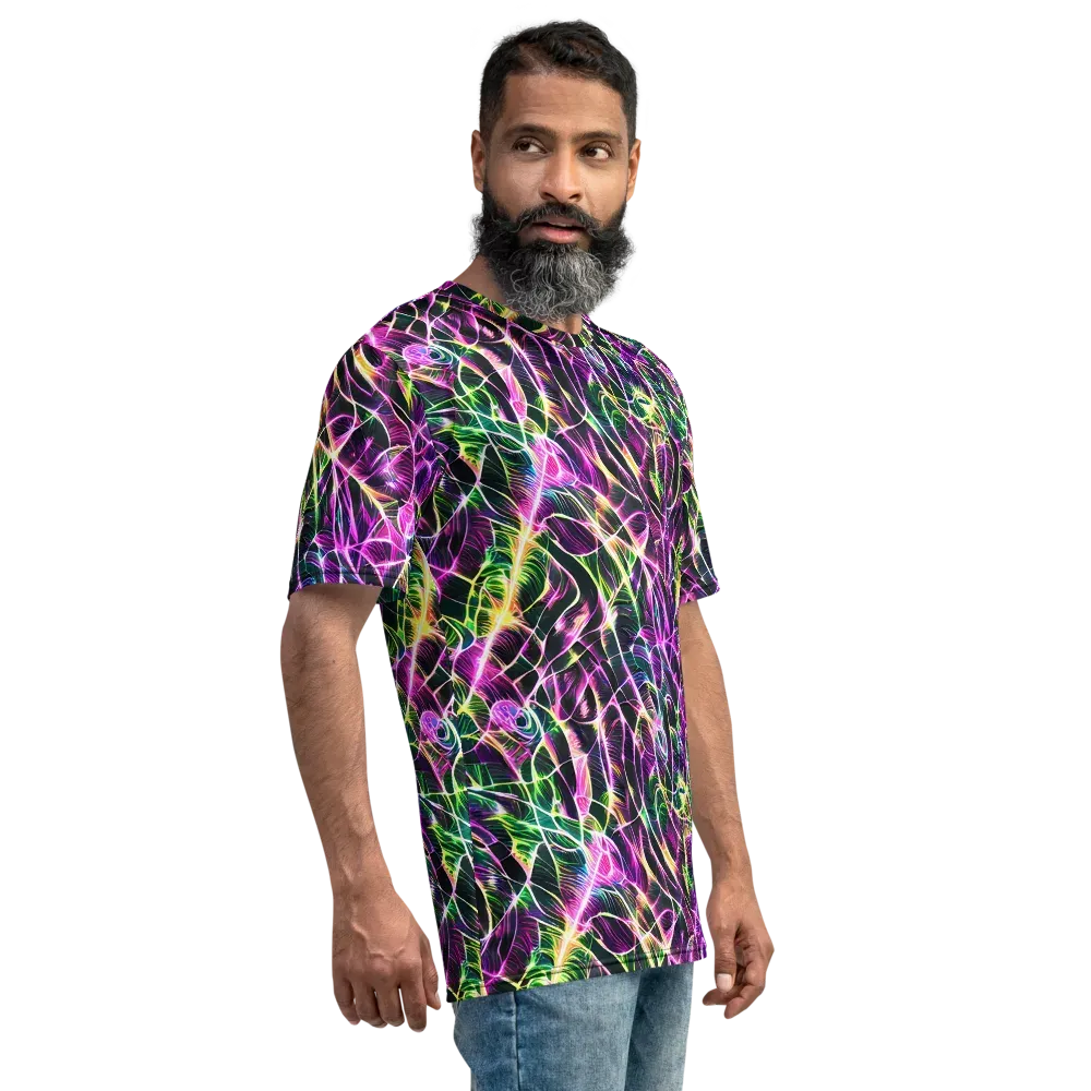 Cyber Botanical on Men's Crew Neck T-Shirt — Right