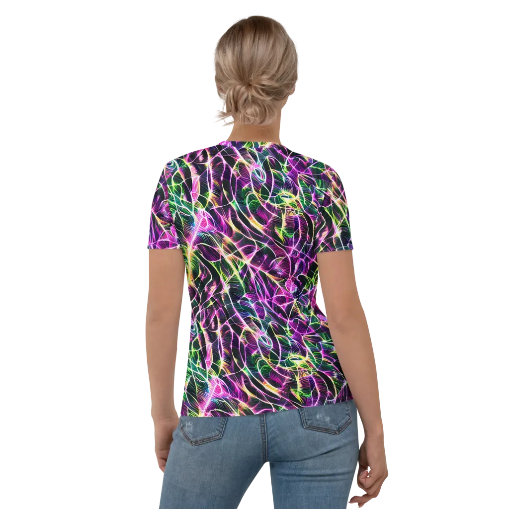 Cyber Botanical on Women's Crew Neck T-Shirt — Back