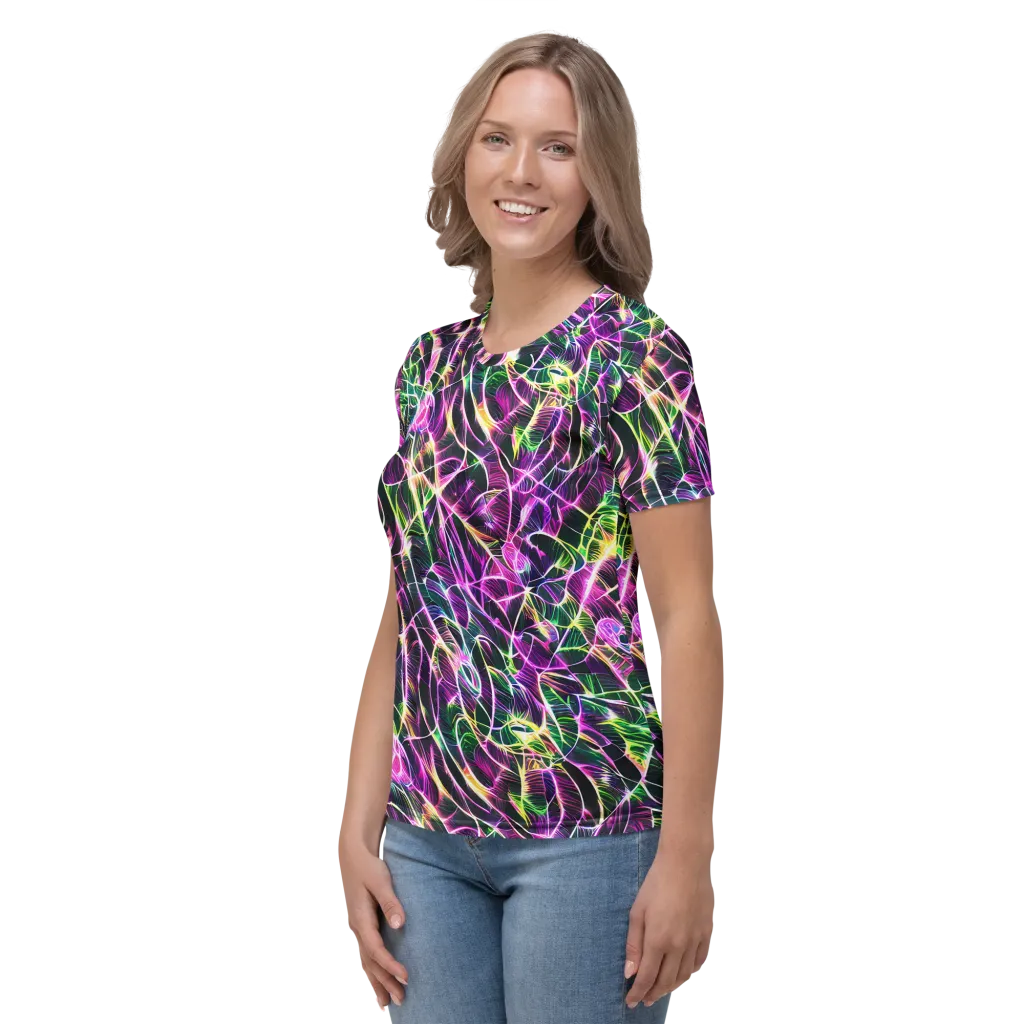 Cyber Botanical on Women's Crew Neck T-Shirt — Left