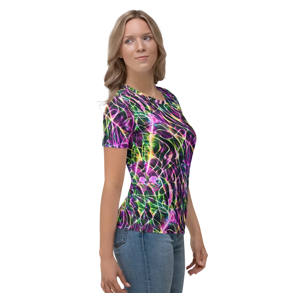 Cyber Botanical on Women's Crew Neck T-Shirt — Right
