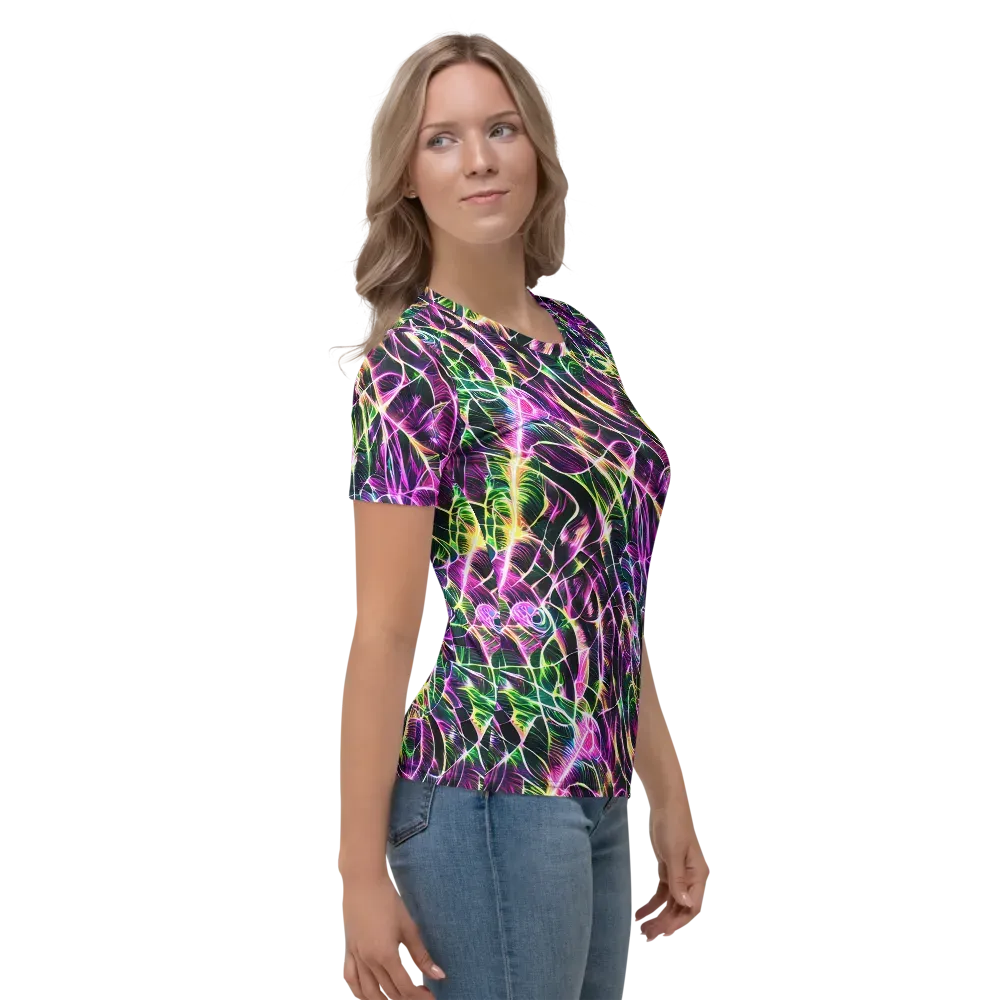 Cyber Botanical on Women's Crew Neck T-Shirt — Right