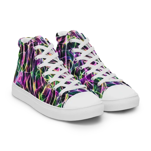 Cyber Botanical on a Women's High Top Canvas Shoes