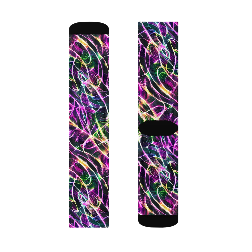 Cyber Botanical on Socks — Right Sock