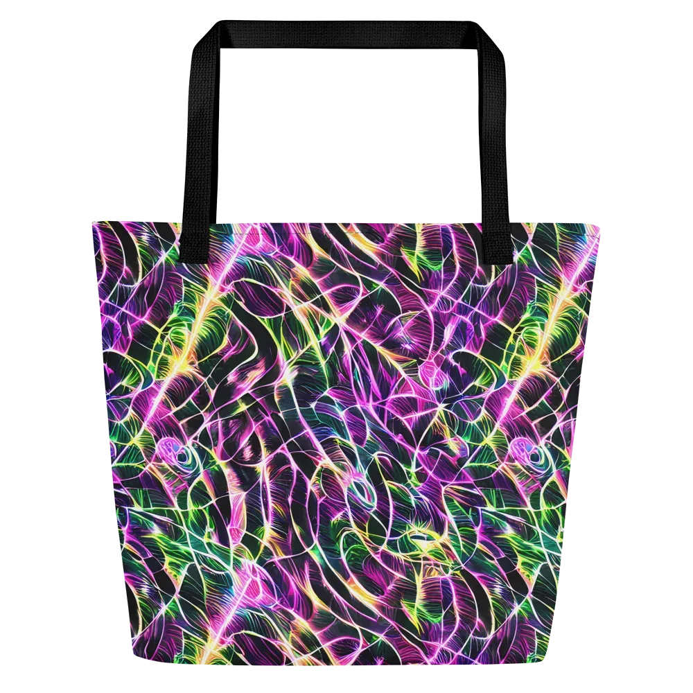 Cyber Botanical on Large Tote Bag W/ Pocket — Front