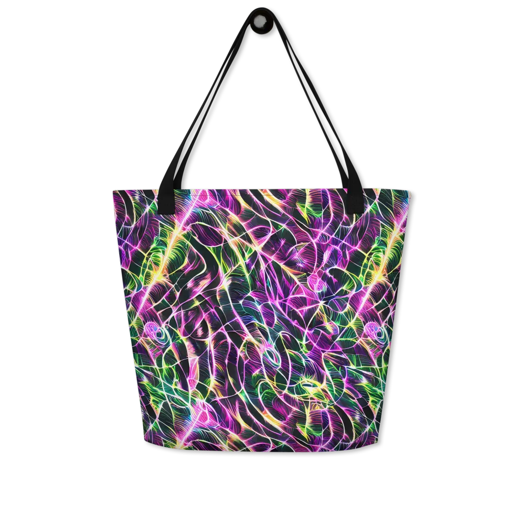 Cyber Botanical on Large Tote Bag W/ Pocket — Front