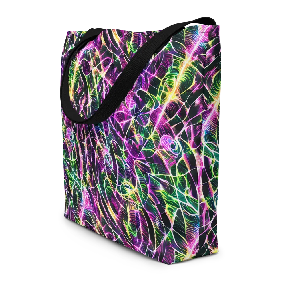 Cyber Botanical on Large Tote Bag W/ Pocket — Front