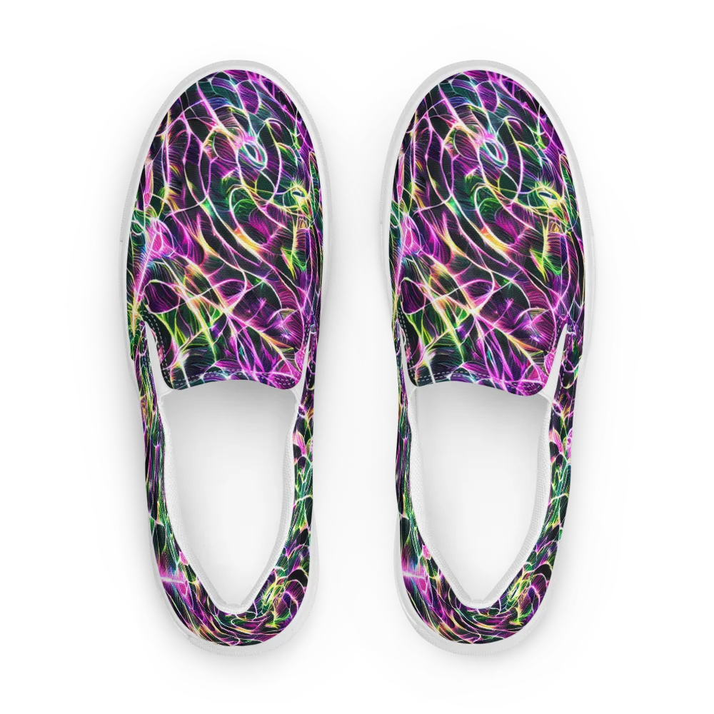 Cyber Botanical on Women's Slip-On Canvas Shoes — Front