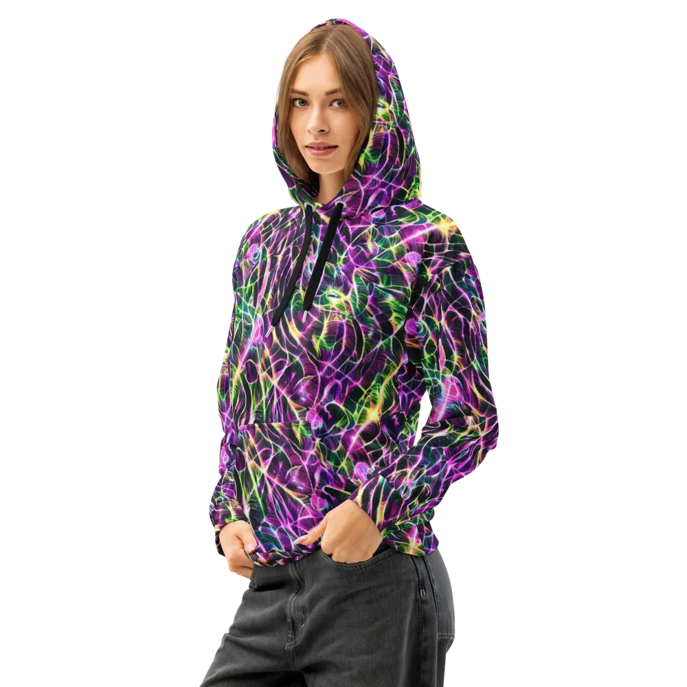 Cyber Botanical on Cotton Hoodie — Left Front