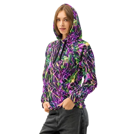 Cyber Botanical on a Cotton Hoodie