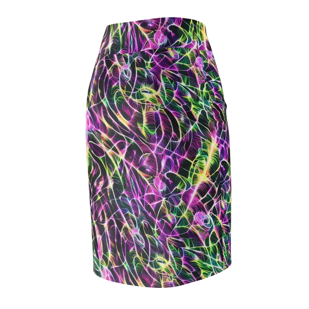 Cyber Botanical on Pencil Skirt — Back Side