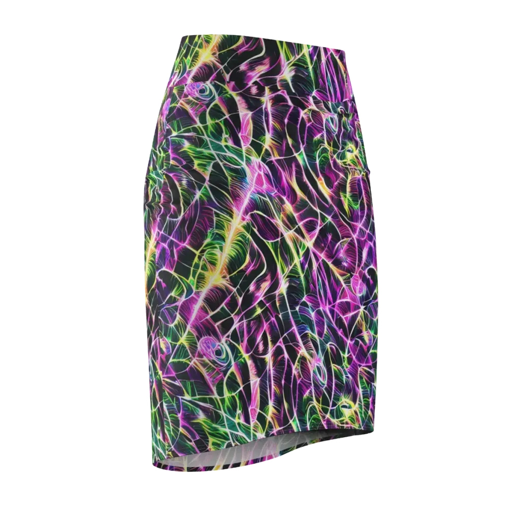Cyber Botanical on Pencil Skirt — Front Side