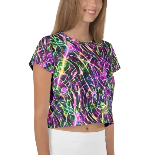 Cyber Botanical on a Crop Tee