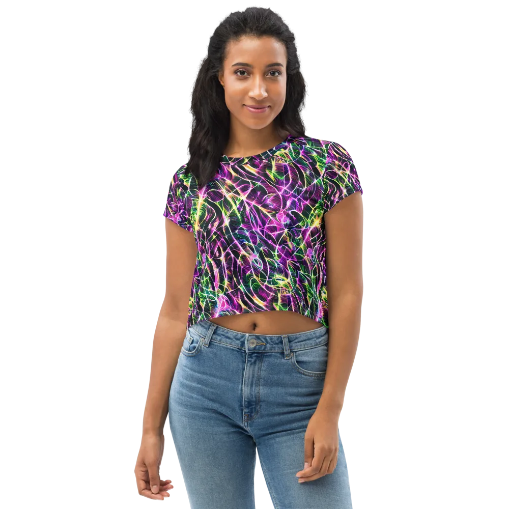 Cyber Botanical on Crop Tee — Front