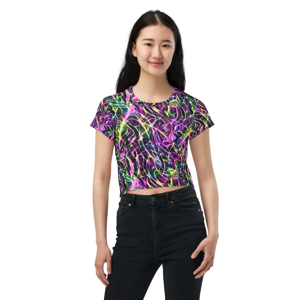 Cyber Botanical on Crop Tee — Front
