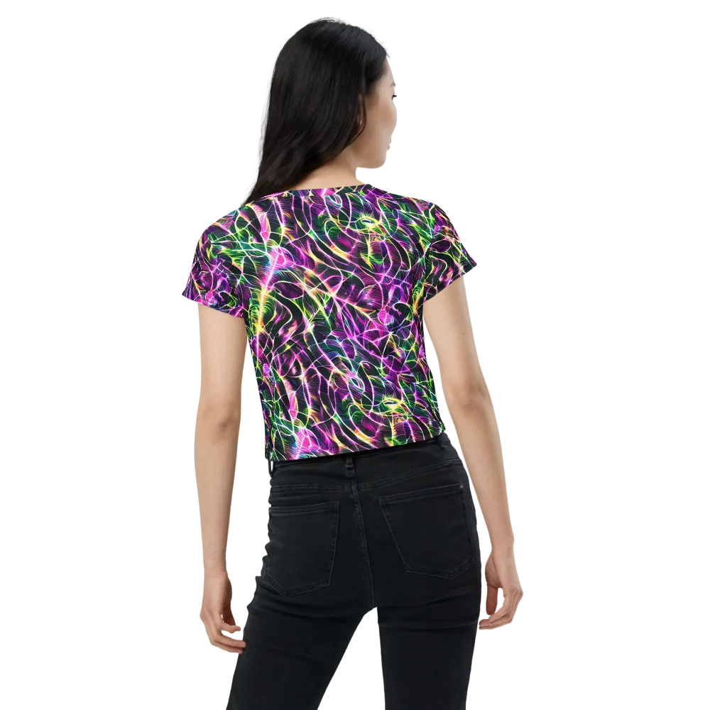 Cyber Botanical on Crop Tee — Back