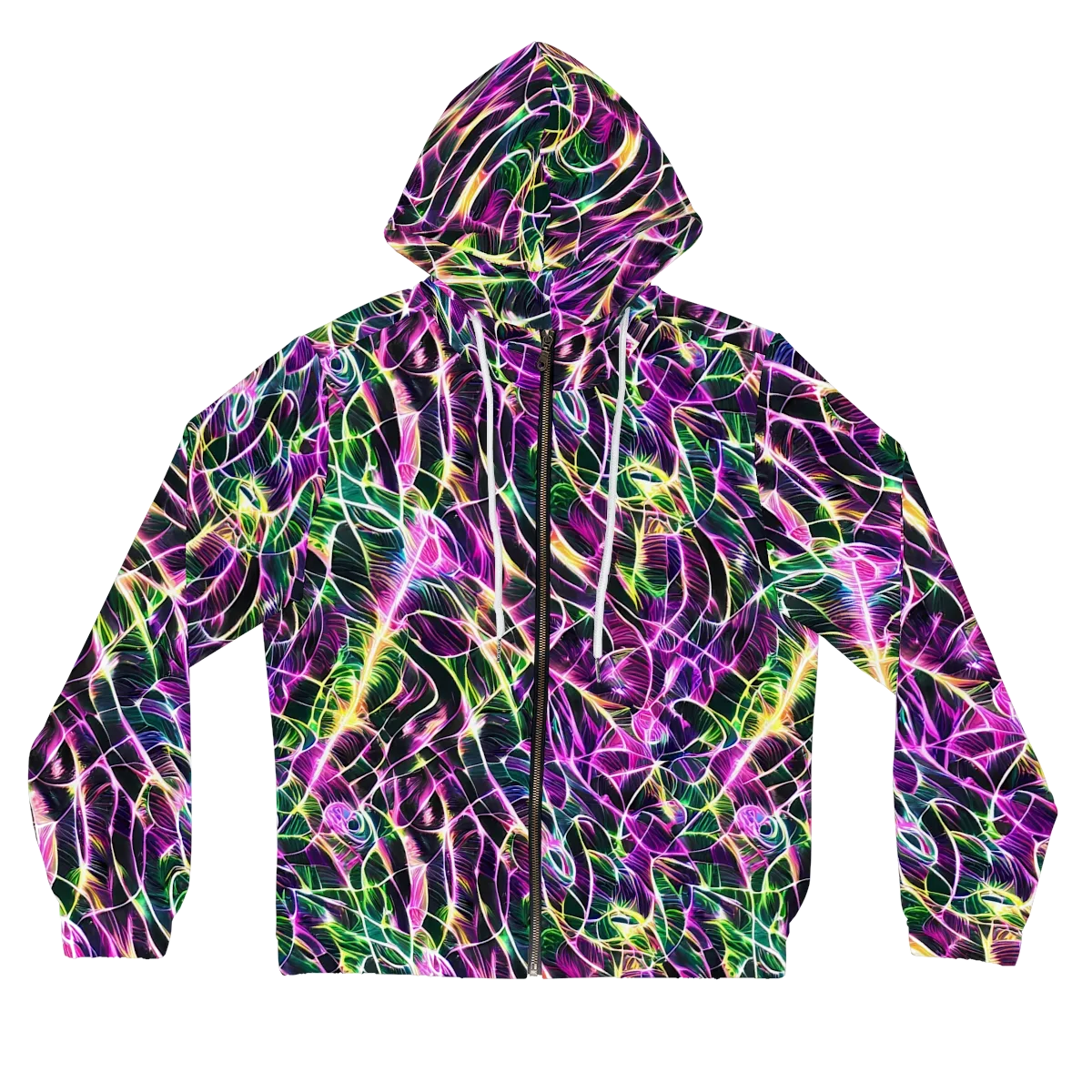 Cyber Botanical on Women's Full-Zip Hoodie — Front
