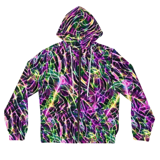 Cyber Botanical on a Women's Full-Zip Hoodie