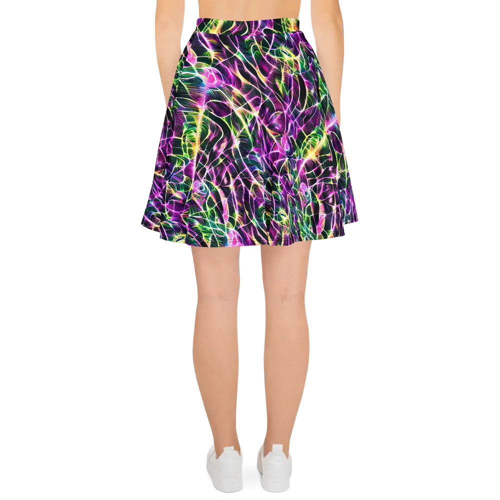 Cyber Botanical on Skater Skirt — Back