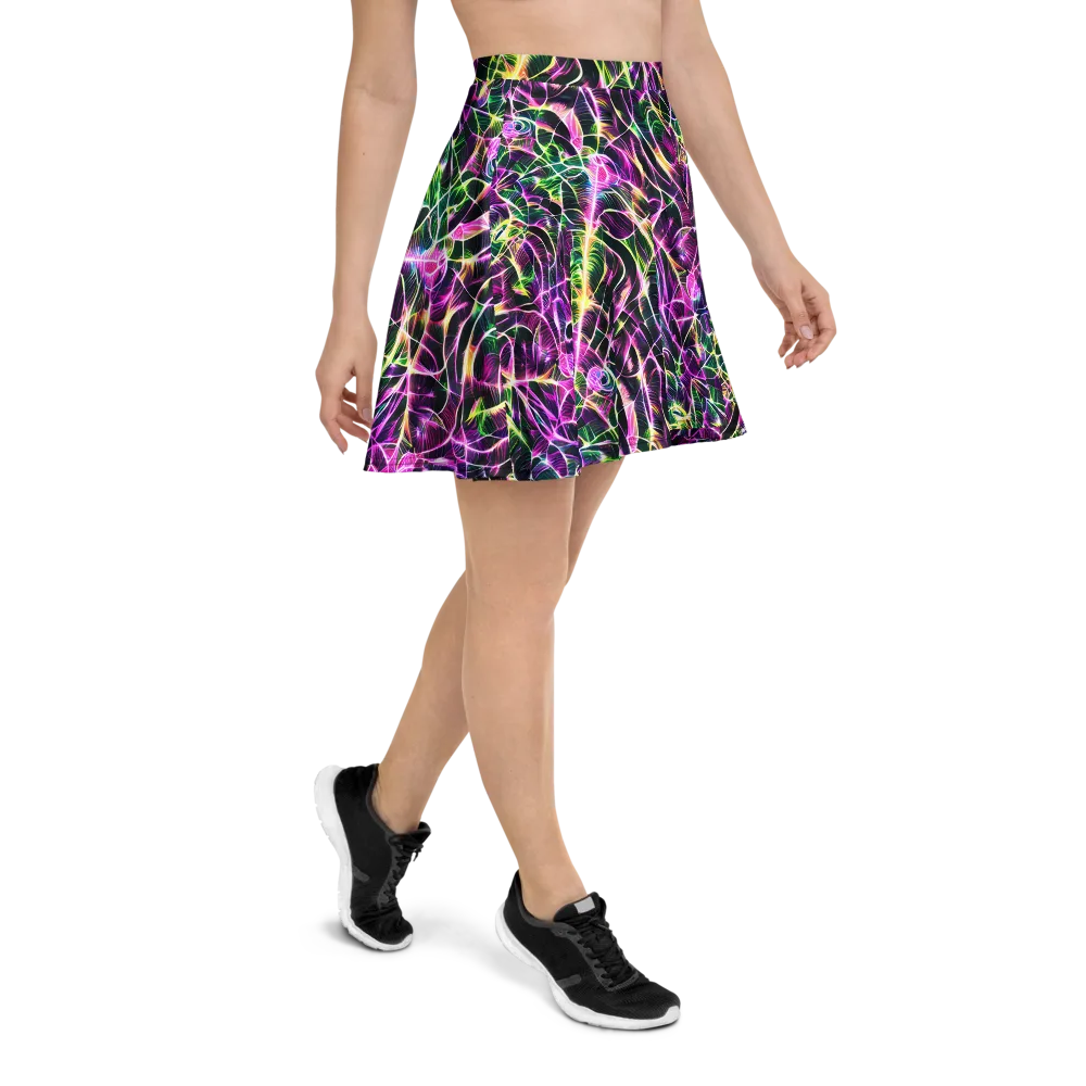 Cyber Botanical on Skater Skirt — Right