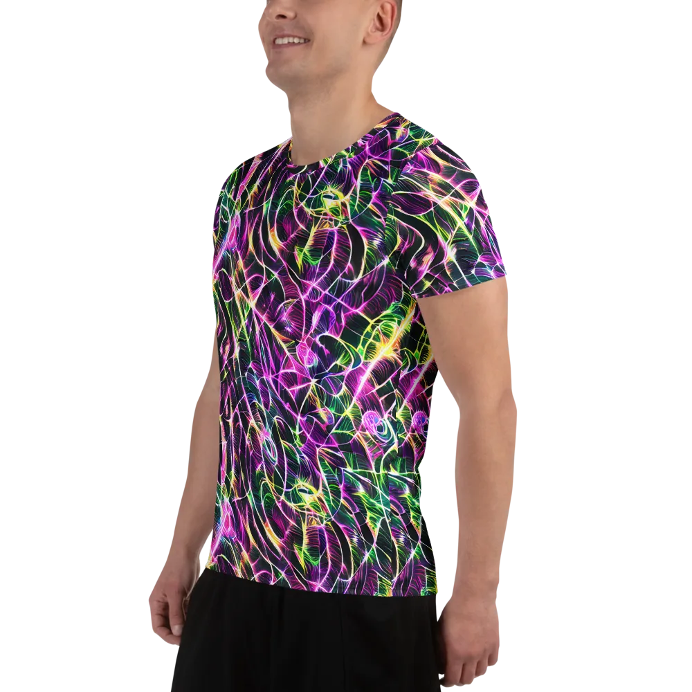 Cyber Botanical on Men's Athletic T-Shirt — Left