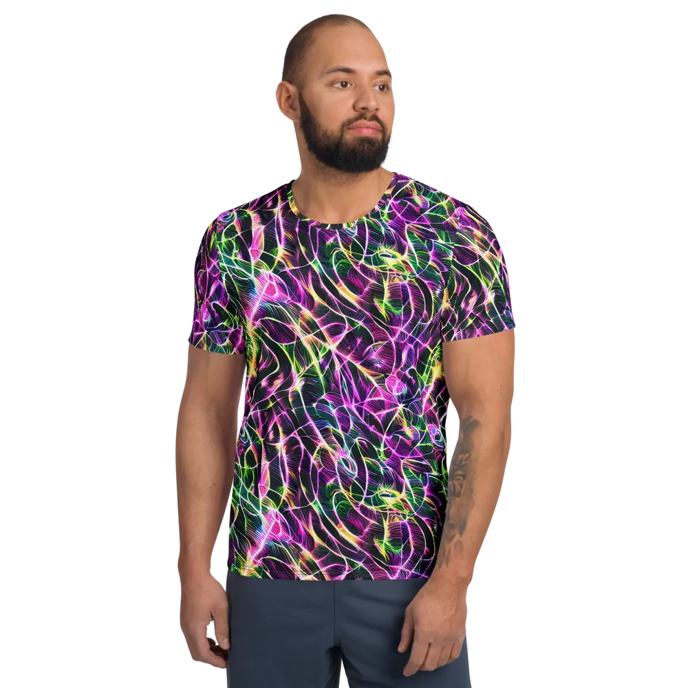 Cyber Botanical on Men's Athletic T-Shirt — Front