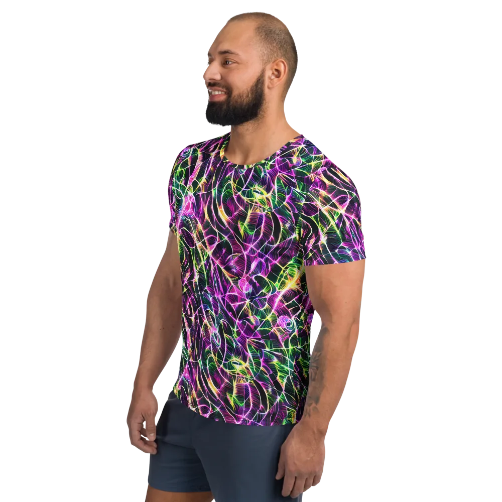 Cyber Botanical on Men's Athletic T-Shirt — Left