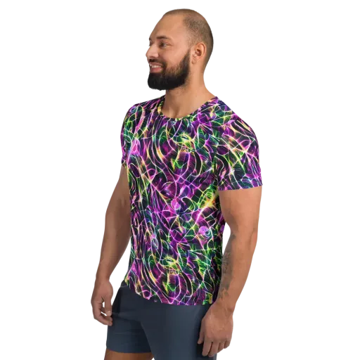 Cyber Botanical on a Men's Athletic T-Shirt