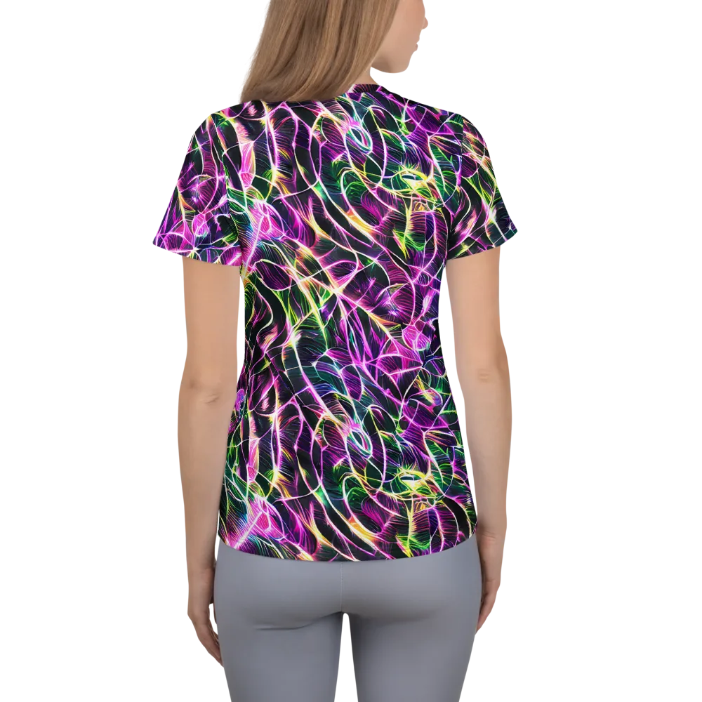Cyber Botanical on Women's Athletic T-Shirt — Back