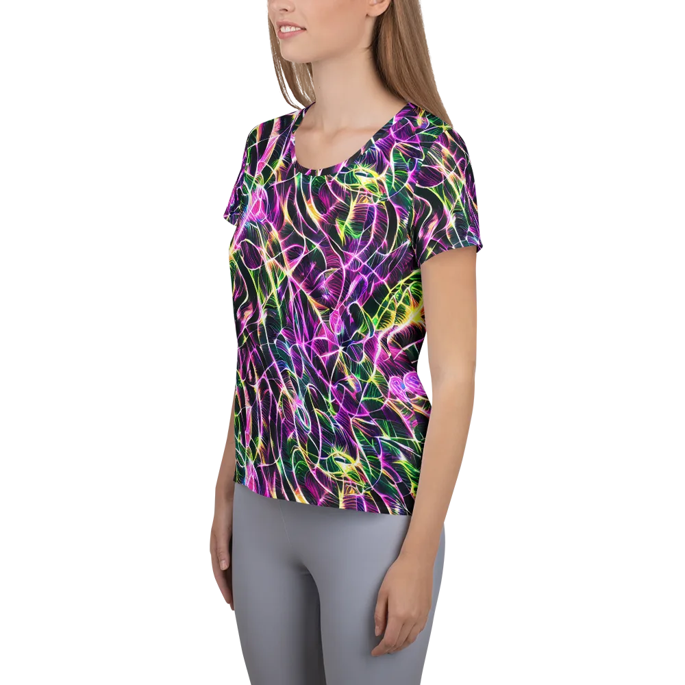 Cyber Botanical on Women's Athletic T-Shirt — Left