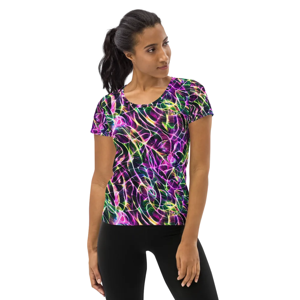 Cyber Botanical on Women's Athletic T-Shirt — Front
