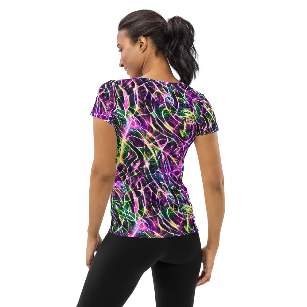 Cyber Botanical on Women's Athletic T-Shirt — Back