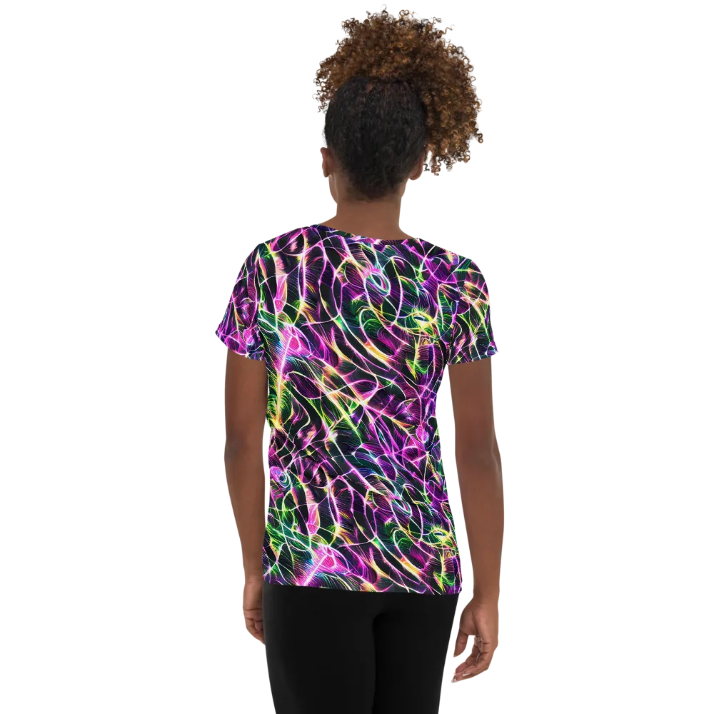 Cyber Botanical on Women's Athletic T-Shirt — Back