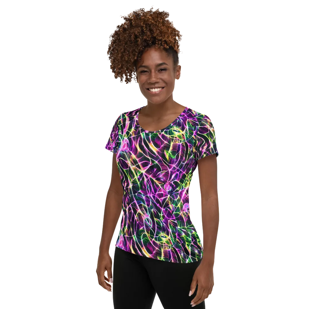 Cyber Botanical on Women's Athletic T-Shirt — Left