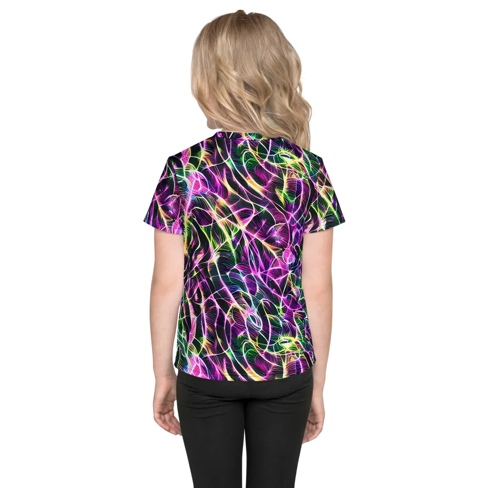 Cyber Botanical on Kids Crew Neck T-Shirt — Back