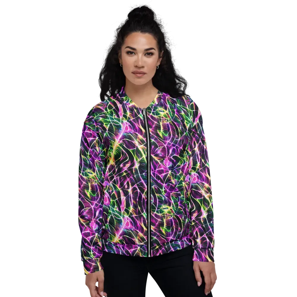 Cyber Botanical on Bomber Jacket — Front