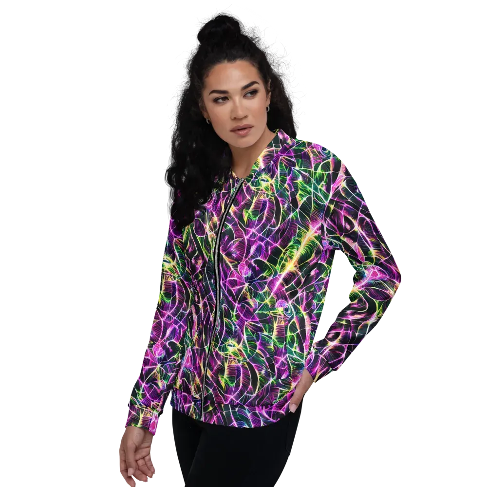 Cyber Botanical on Bomber Jacket — Left