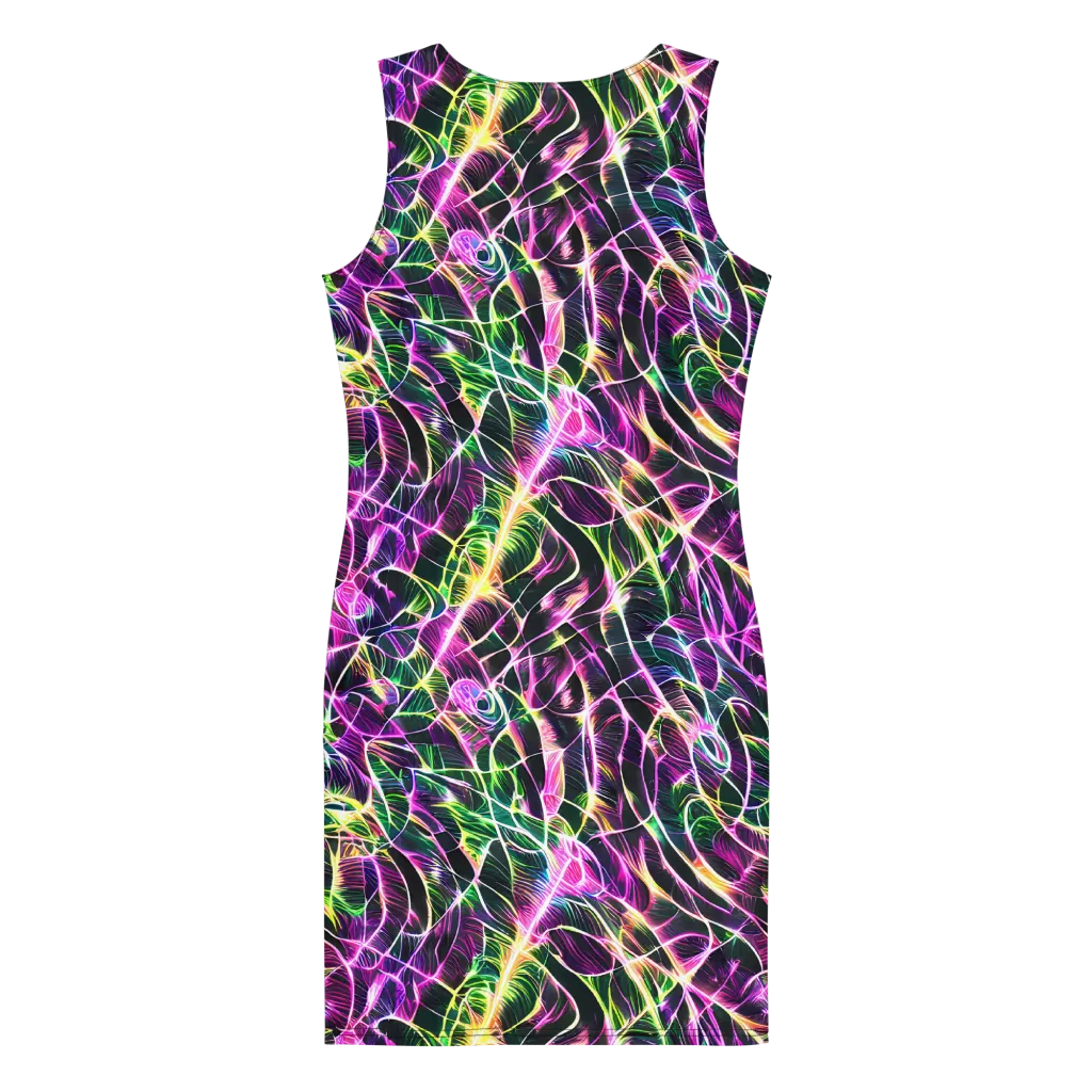 Cyber Botanical on Bodycon Dress — Back