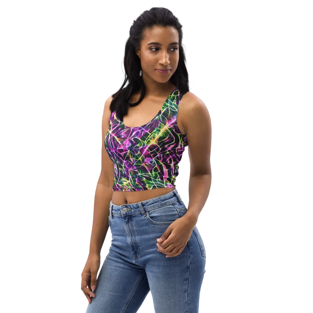 Cyber Botanical on Crop Top — Left Front