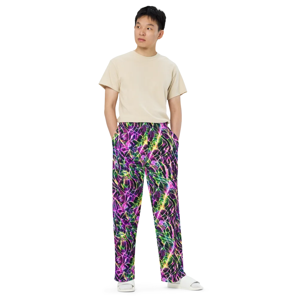 Cyber Botanical on Wide-Leg Pants — Front