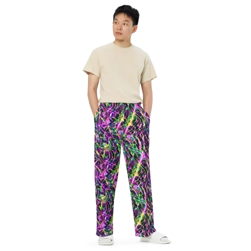 Cyber Botanical on a Wide-Leg Pants