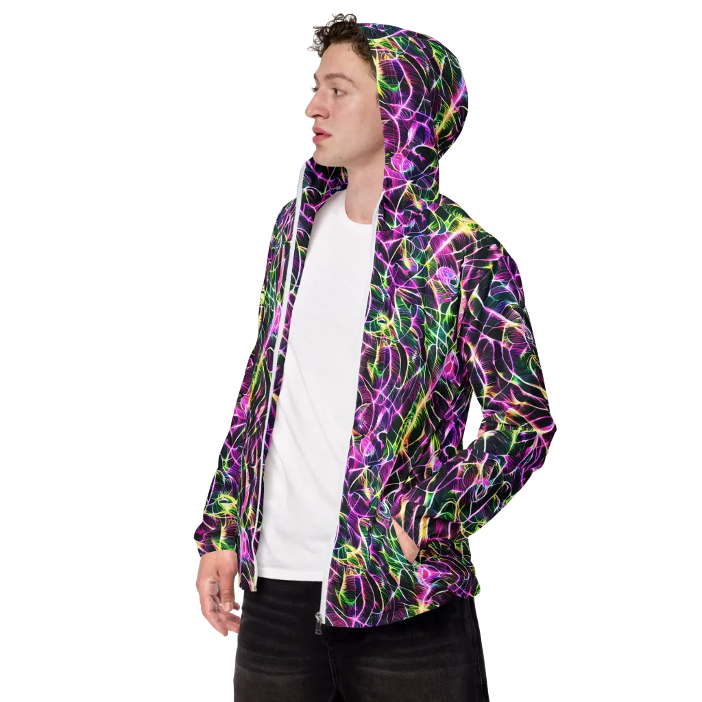 Cyber Botanical on Men's Windbreaker — Left Front