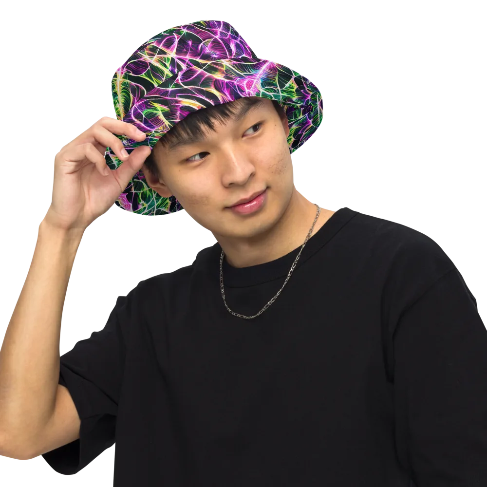Cyber Botanical on Reversible Bucket Hat — Front Inside