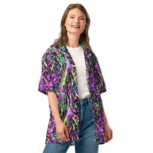 Cyber Botanical on a Button Shirt